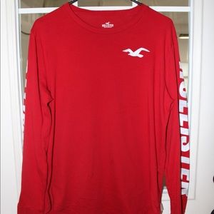 Red Hollister Long Sleeve Graphic Tee